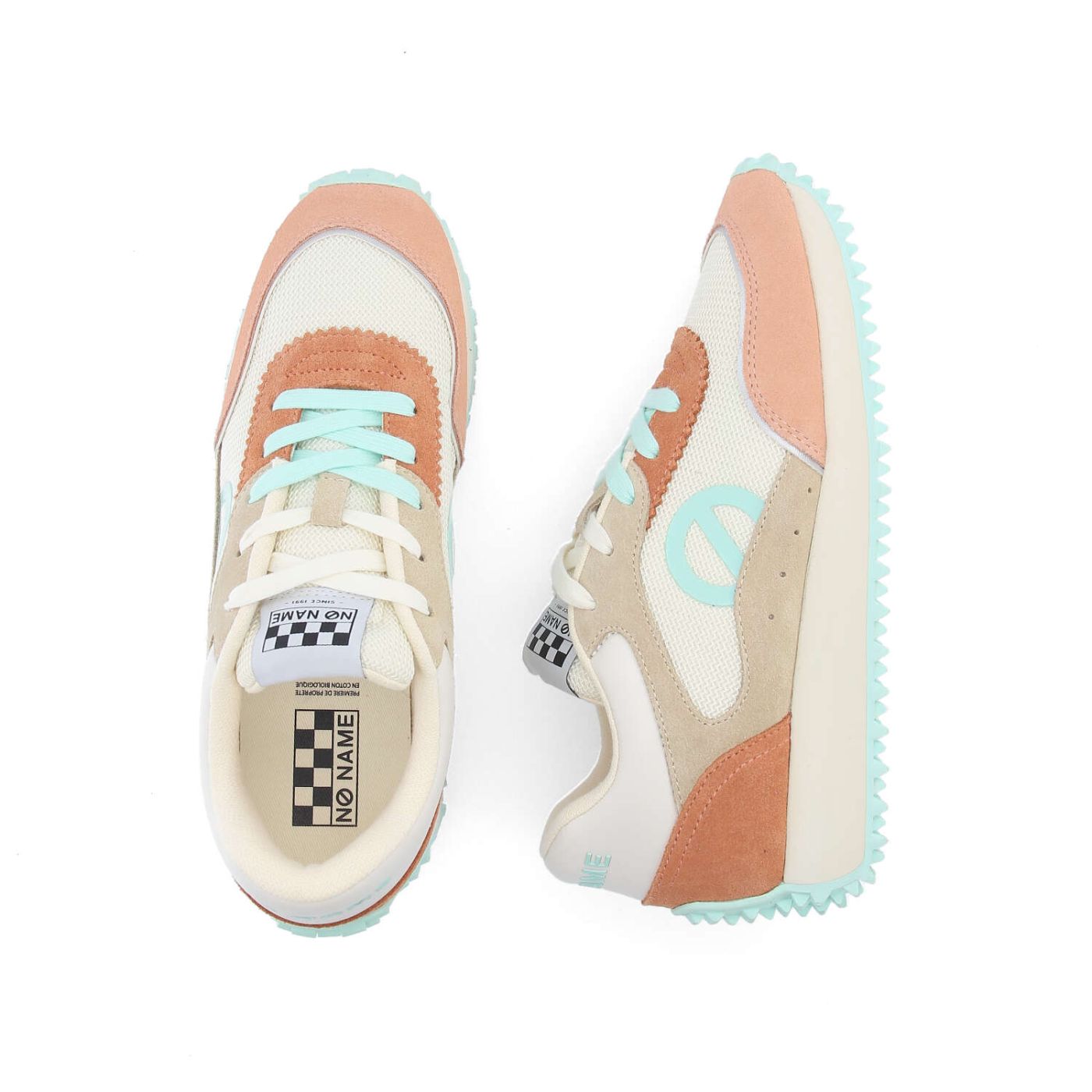 PUNKY JOGGER W - KNIT/SUEDE/SUED - OFF WHITE/MELON/TURQUOISE